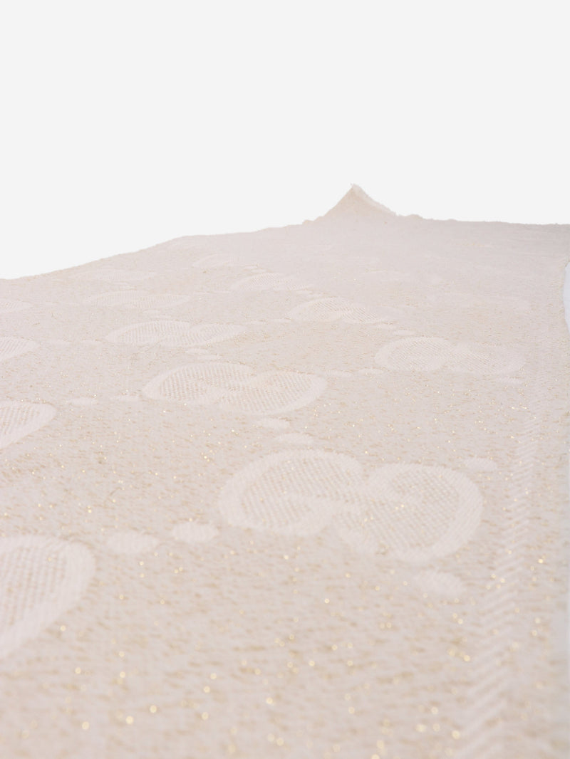 Cream monogram glittery scarf Scarves Gucci 