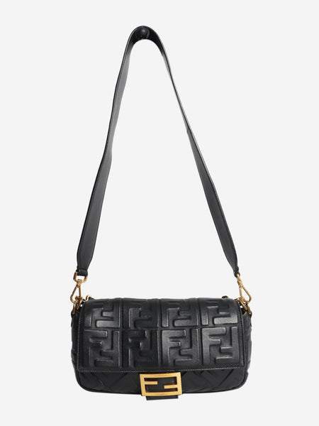 Black embossed FF Baguette bag alternate image