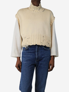 Cream distressed jumper vest - size UK 8 Knitwear Marni 
