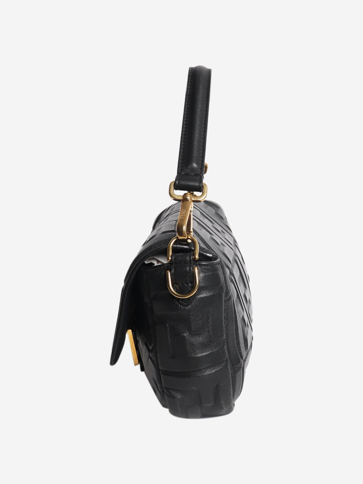 Black embossed FF Baguette bag Shoulder bags Fendi 