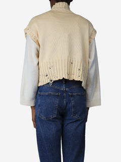Cream distressed jumper vest - size UK 8 Knitwear Marni 