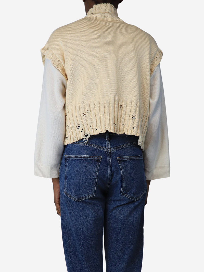 Cream distressed jumper vest - size UK 8 Knitwear Marni 