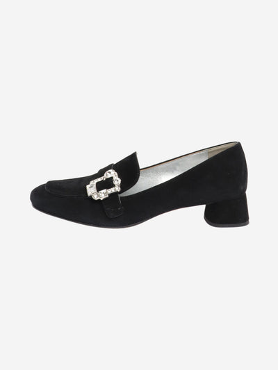 Black suede crystal loafers - size EU 38 Heels Prada 