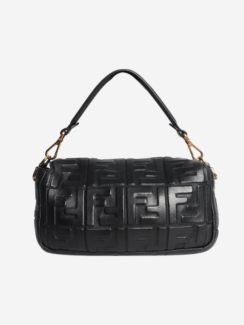 Black embossed FF Baguette bag Shoulder bags Fendi 