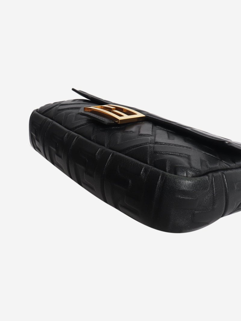 Black embossed FF Baguette bag Shoulder bags Fendi 