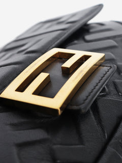 Black embossed FF Baguette bag Shoulder bags Fendi 