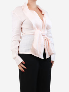 100% Capri Light pink linen blouse - size XXL
