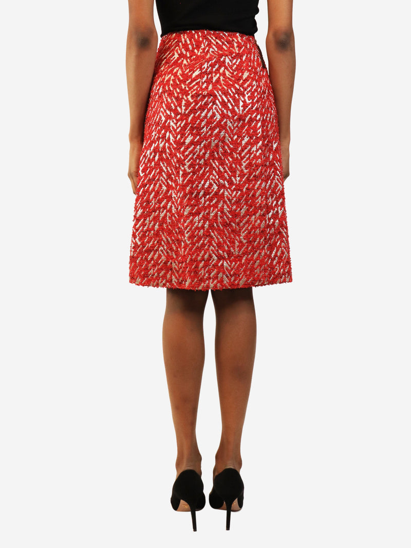 Red and silver boucle skirt - size UK 6 Skirts Marni 