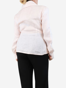 100% Capri Light pink linen blouse - size XXL