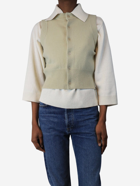 Neutral sleeveless cardigan - size S product image