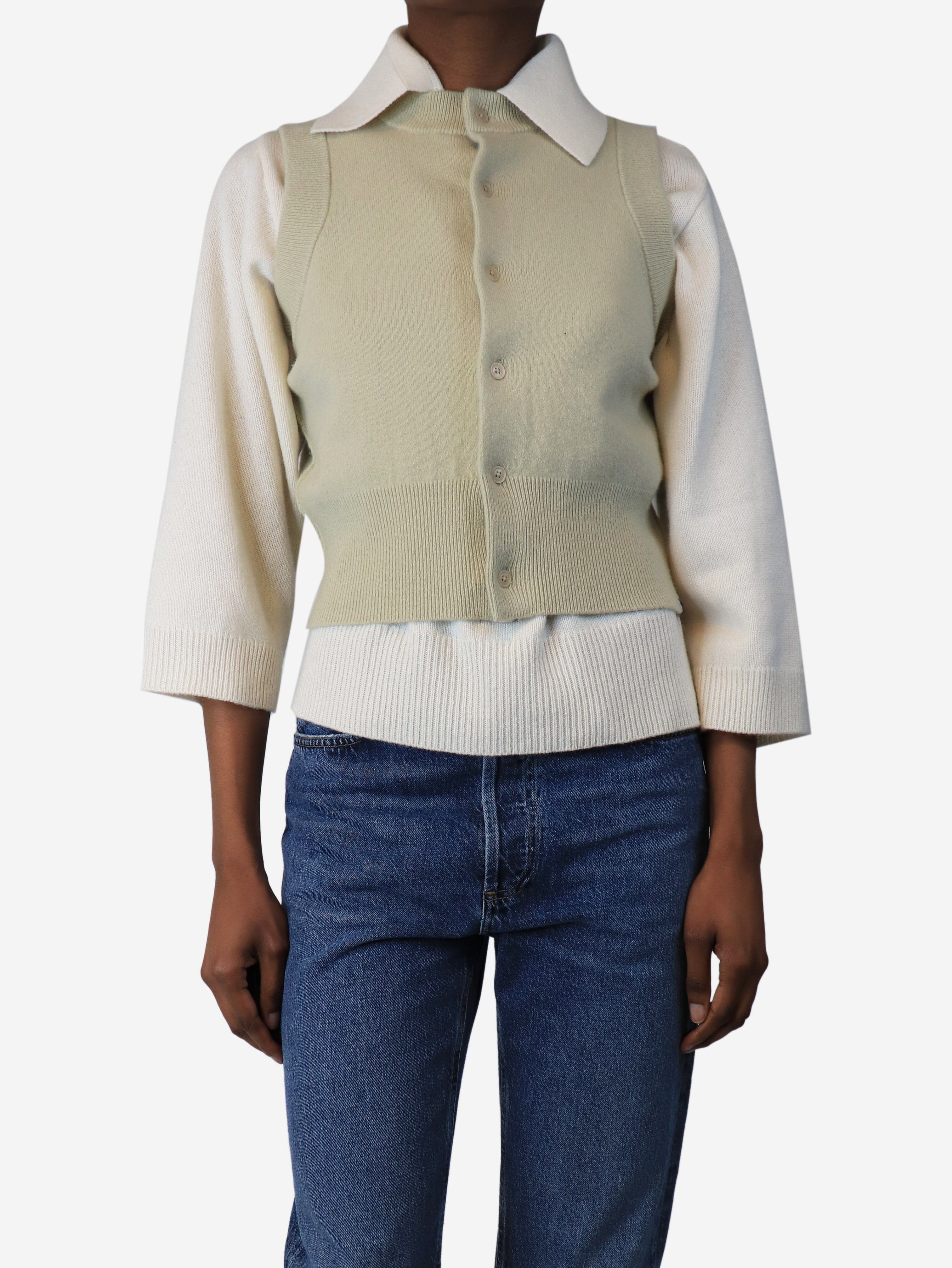 Neutral sleeveless cardigan - size S Knitwear Extreme Cashmere 