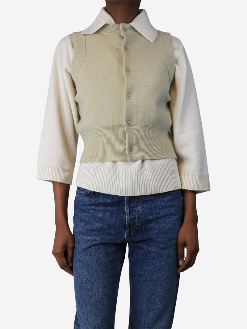 Neutral sleeveless cardigan - size S Knitwear Extreme Cashmere 