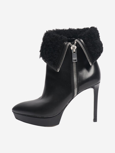 Black leather shearling ankle boots - size EU 36 (UK 3) Boots Saint Laurent 