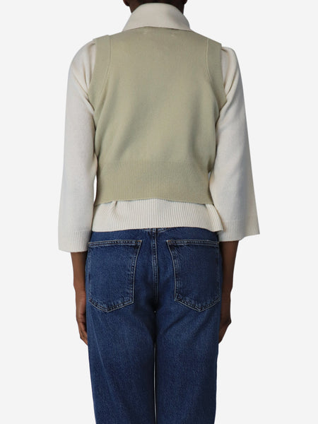 Neutral sleeveless cardigan - size S alternate image