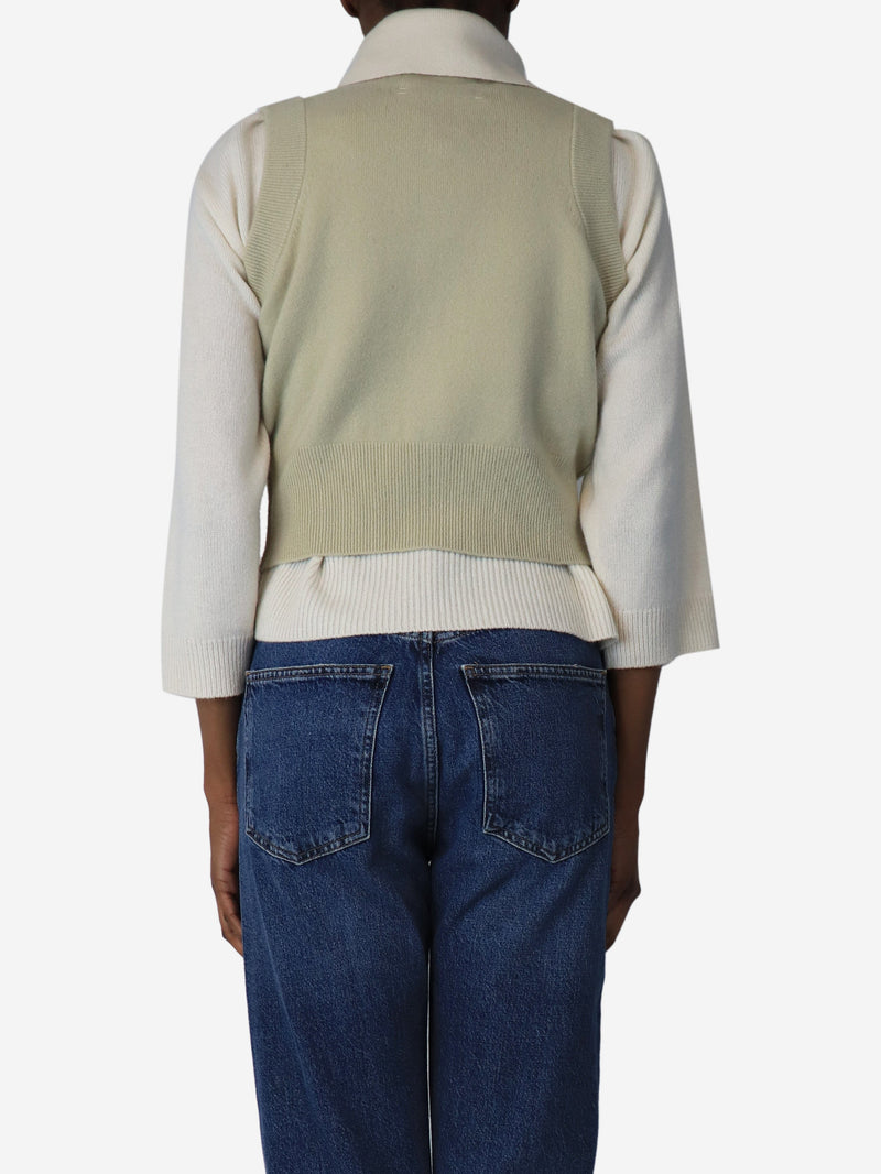 Neutral sleeveless cardigan - size S Knitwear Extreme Cashmere 