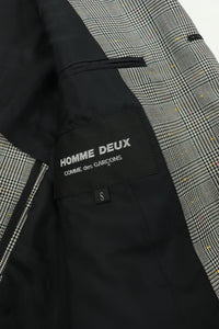 Comme Des Garçons Black checkered wool-blend blazer - size S