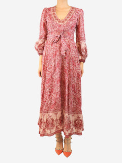 Pink floral and paisley printed cotton dress - size UK 8 Dresses Zimmermann 