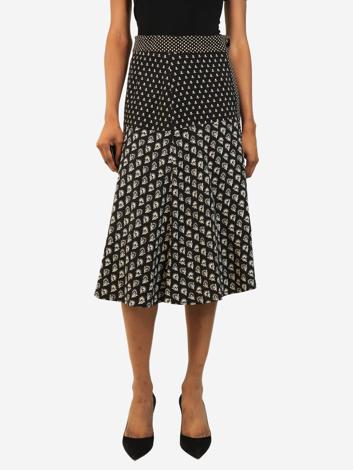 Black and white FW18 mixed-print midi skirt - size UK 8 Skirts Proenza Schouler 