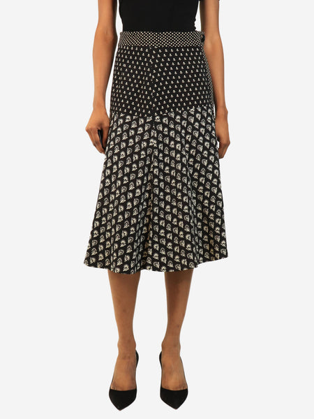 Black and white FW18 mixed-print midi skirt - size UK 8 product image