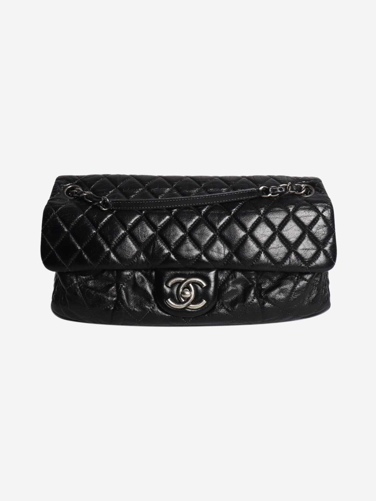 Black 2010 lambskin quilted shoulder bag