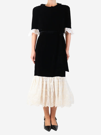 Black Aster silk velvet dress - size UK 12 Dresses Beulah 