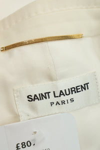 Saint Laurent White single-breasted button-fastening blazer - size UK 8