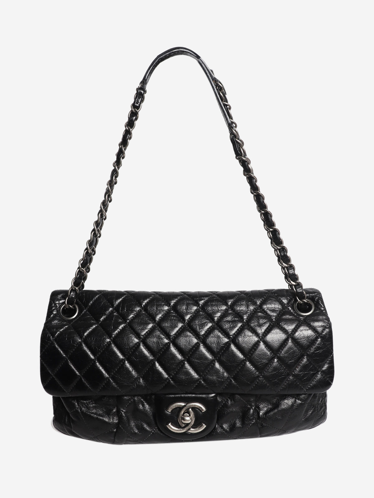 Black 2010 lambskin quilted shoulder bag