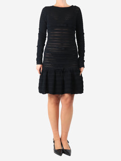Black long-sleeve bow detail midi dress - size M Dresses Valentino 