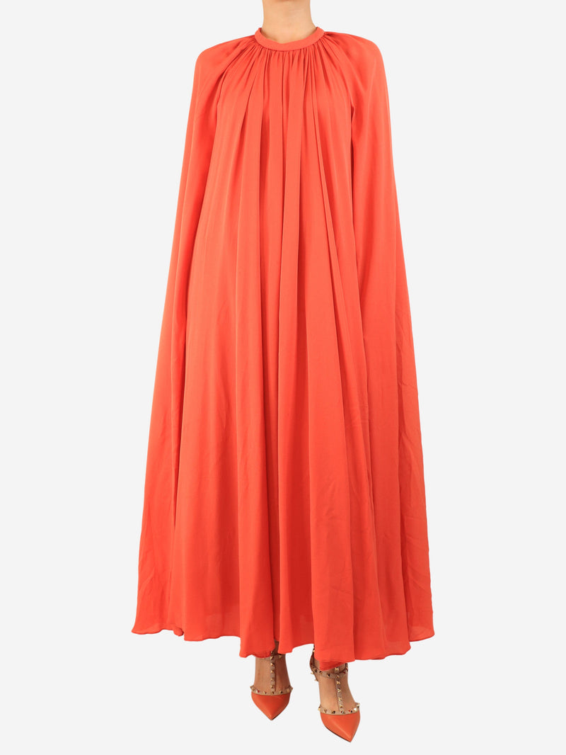 Coral cape maxi dress - size UK 12
