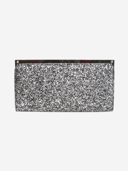 Silver sparkly sequin clutch product image