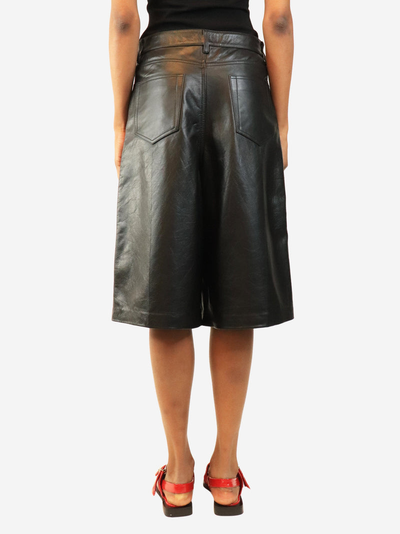 Black leather culottes - size UK 8 Shorts Victoria Beckham 