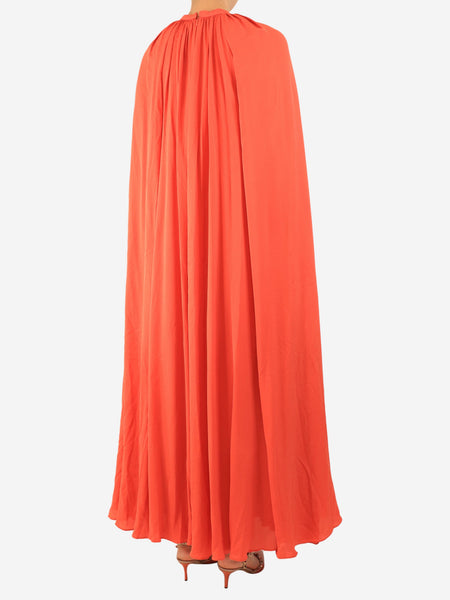 Coral cape maxi dress - size UK 12 alternate image