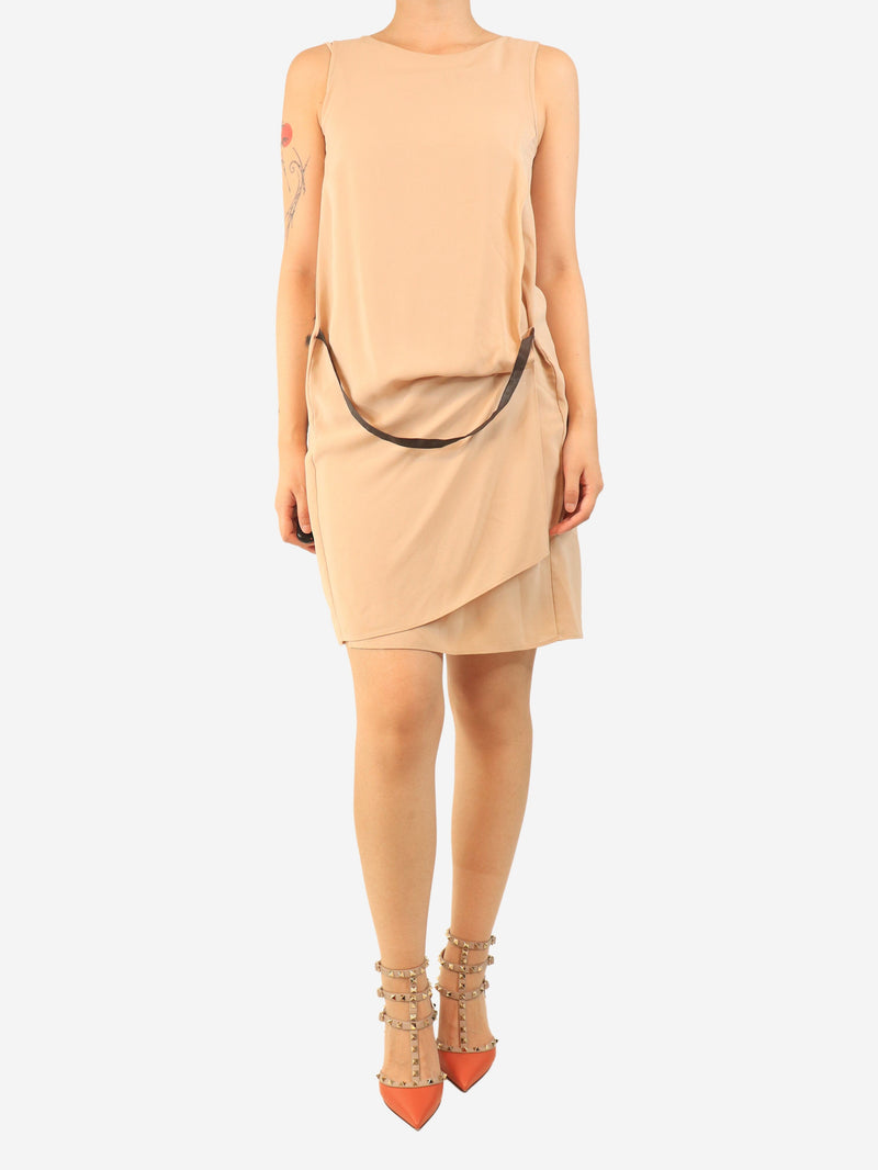 Blush sleeveless silk crepe mini dress - size S Dresses Brunello Cucinelli 