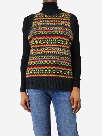 Dark grey fairisle jumper vest - size XS Knitwear Molly Goddard 