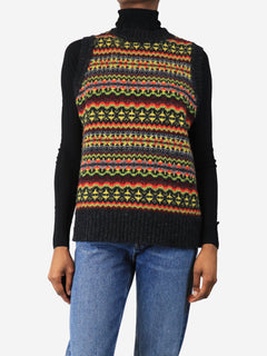 Dark grey fairisle jumper vest - size XS Knitwear Molly Goddard 