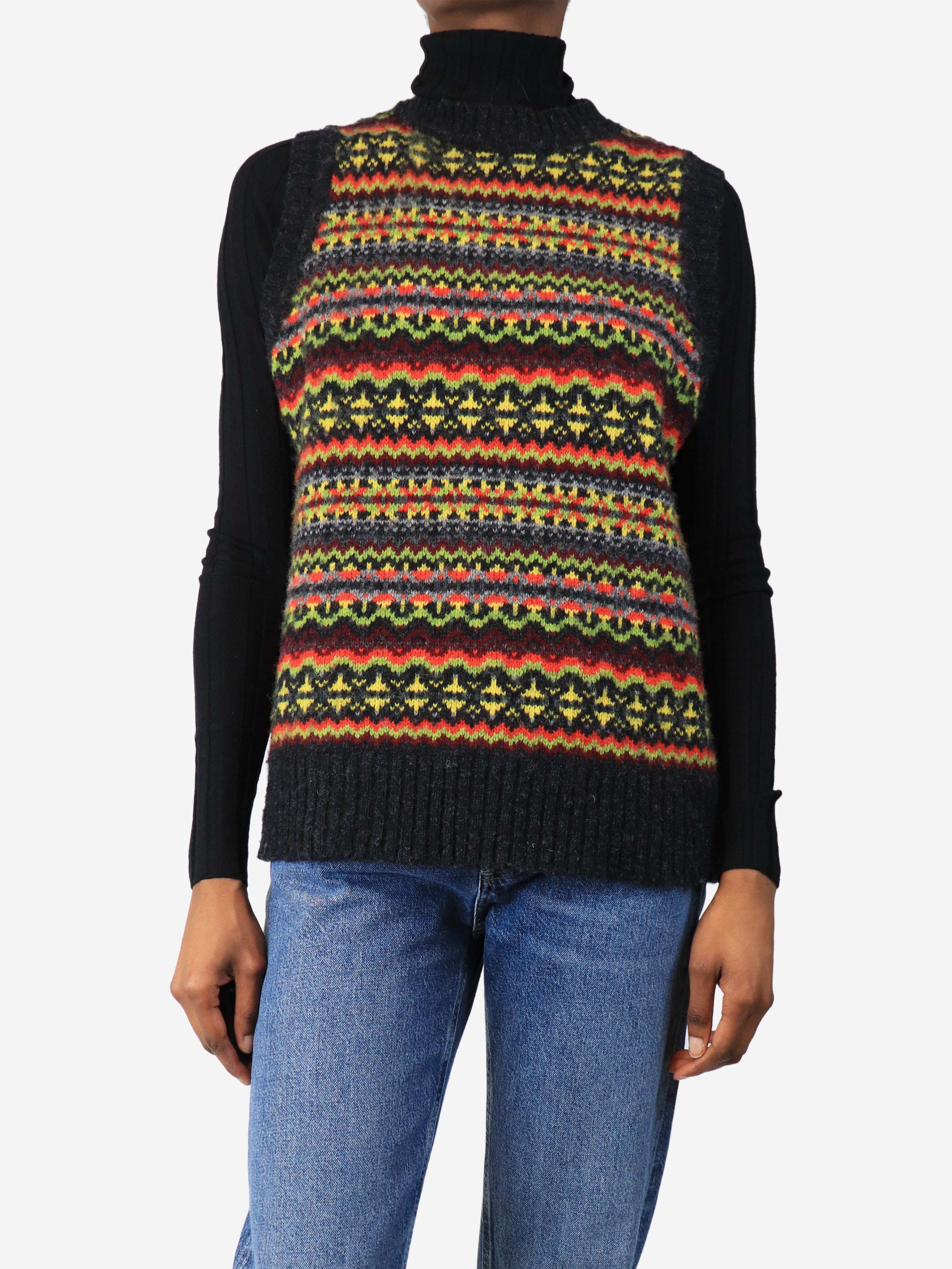 Dark grey fairisle jumper vest - size XS Knitwear Molly Goddard 