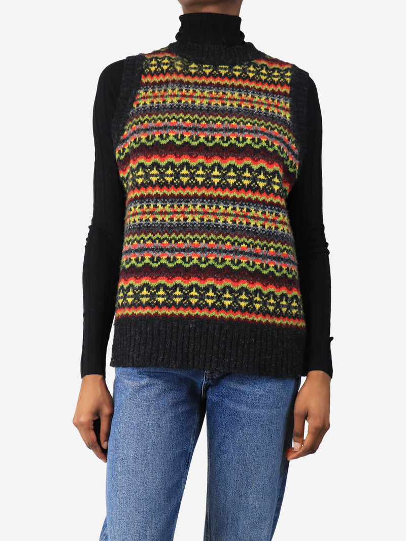 Dark grey fairisle jumper vest - size XS Knitwear Molly Goddard 