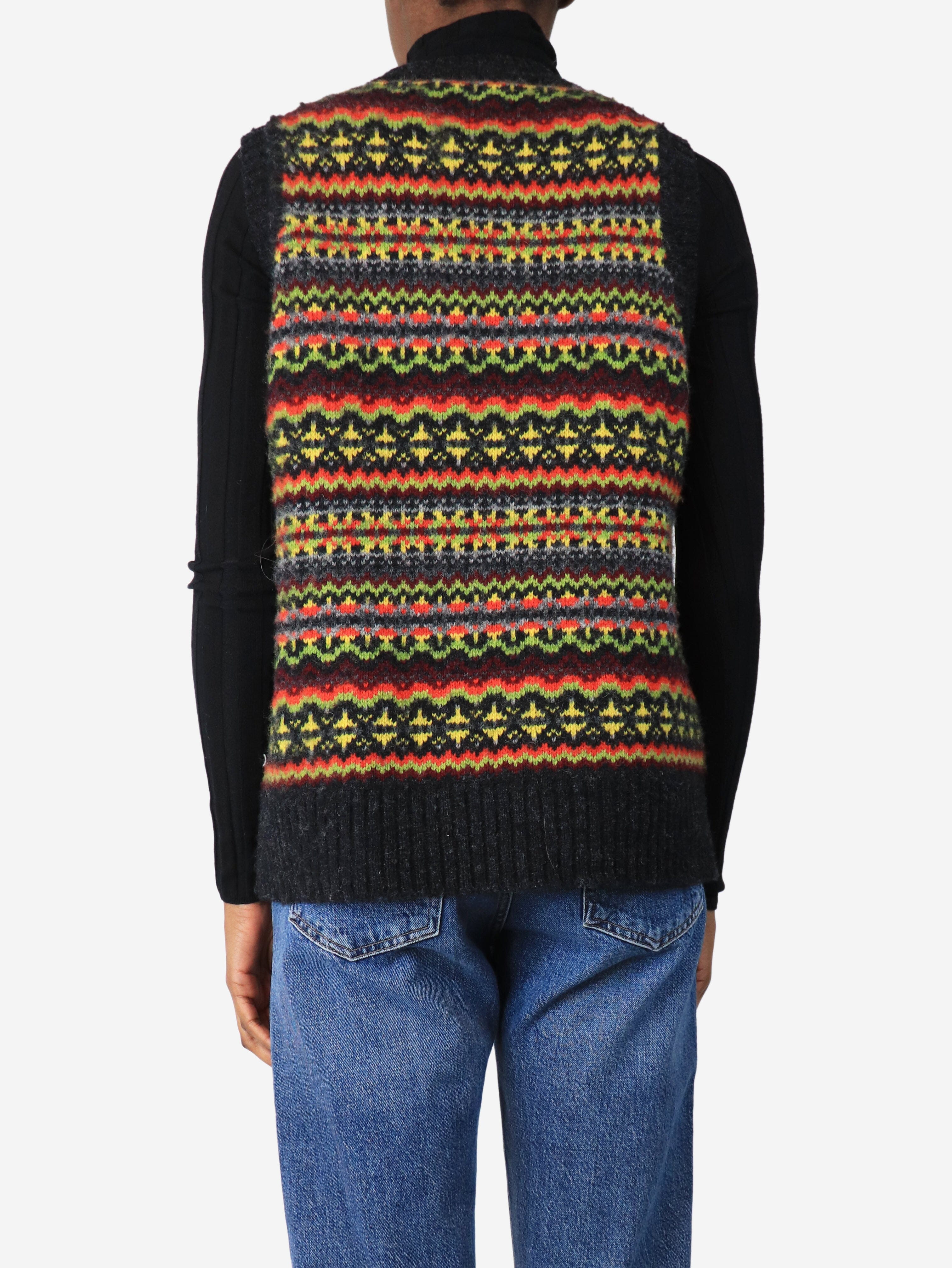 Dark grey fairisle jumper vest - size XS Knitwear Molly Goddard 