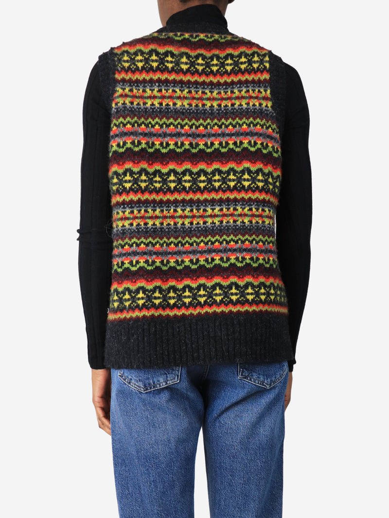 Dark grey fairisle jumper vest - size XS Knitwear Molly Goddard 
