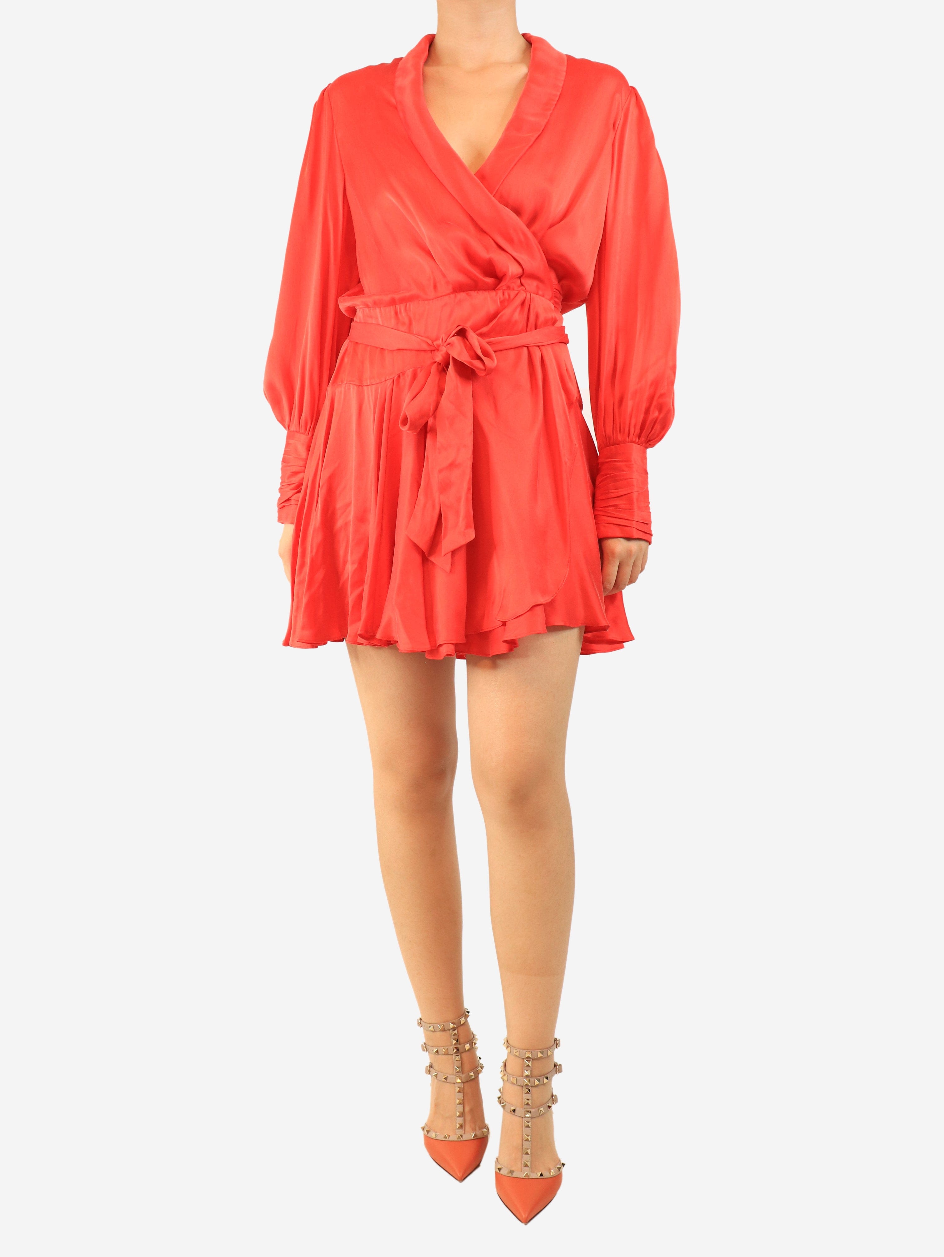 Red silk wrap dress - size UK 12 Dresses Zimmermann 