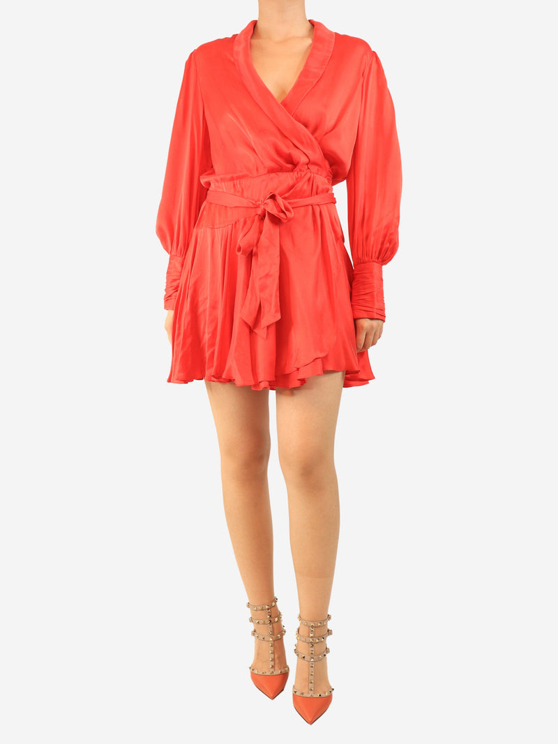 Red silk wrap dress - size UK 12 Dresses Zimmermann 