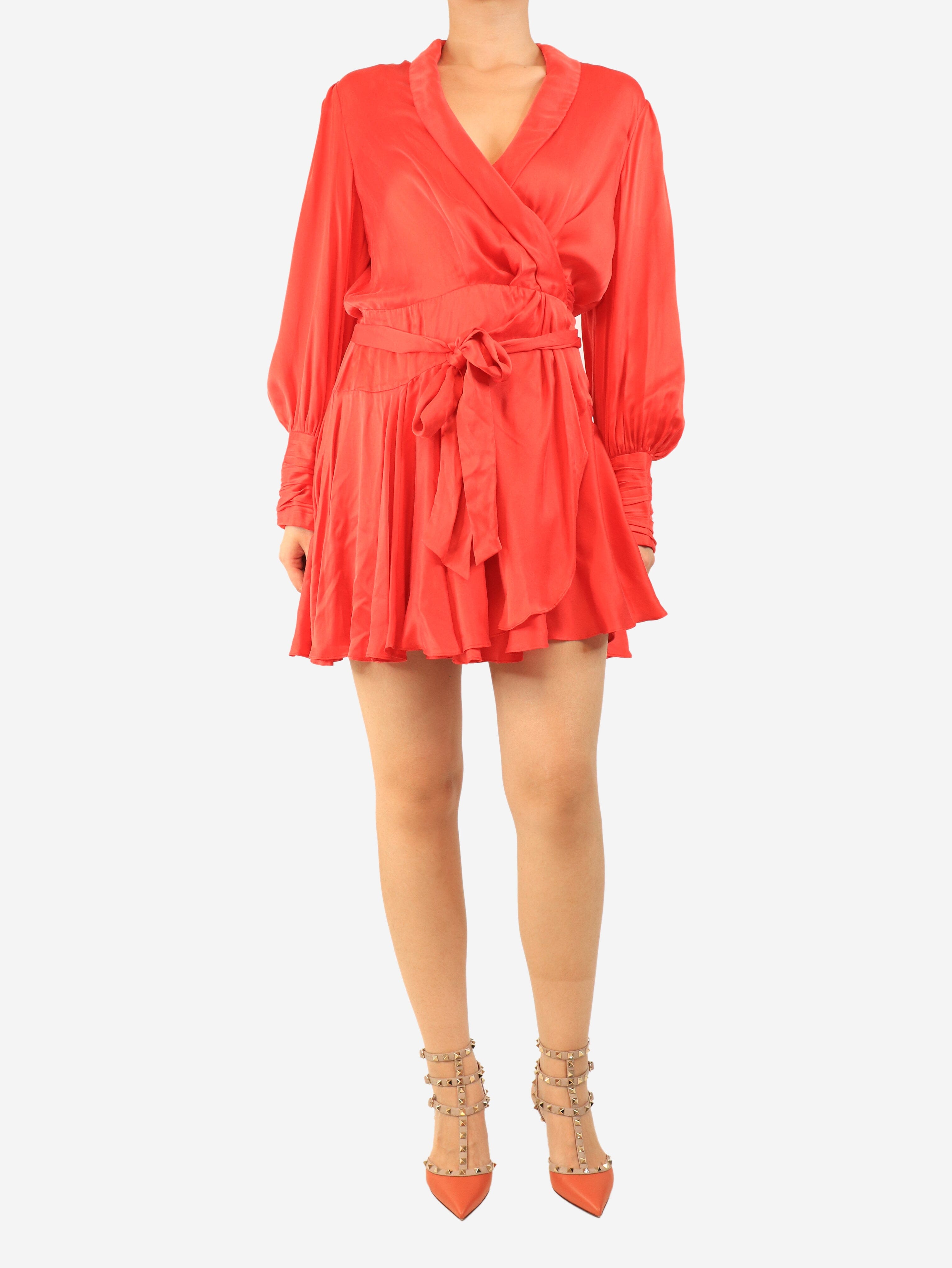 Red silk wrap dress - size UK 12 Dresses Zimmermann 