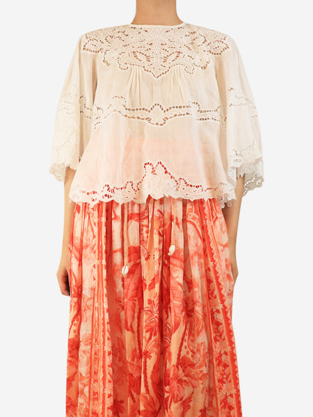 White broderie blouse - size UK 8 product image