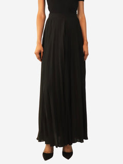 Black silk pleated midi skirt - size UK 8 Skirts Valentino 