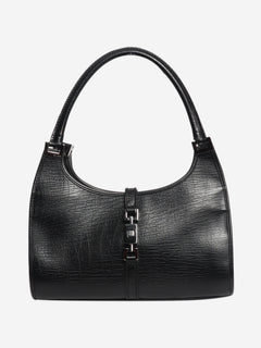 Black vintage Jackie leather hobo bag Top Handle Bags Gucci 