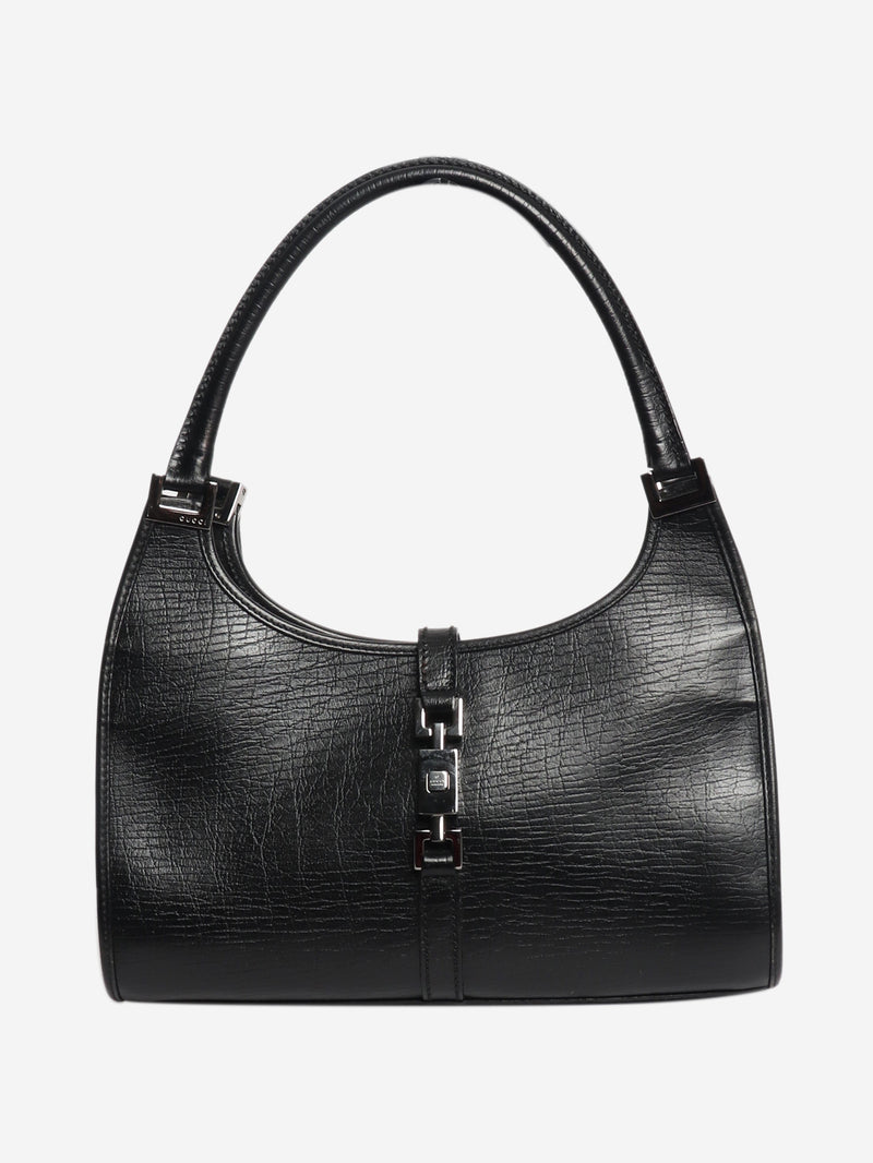 Black vintage Jackie leather hobo bag Top Handle Bags Gucci 