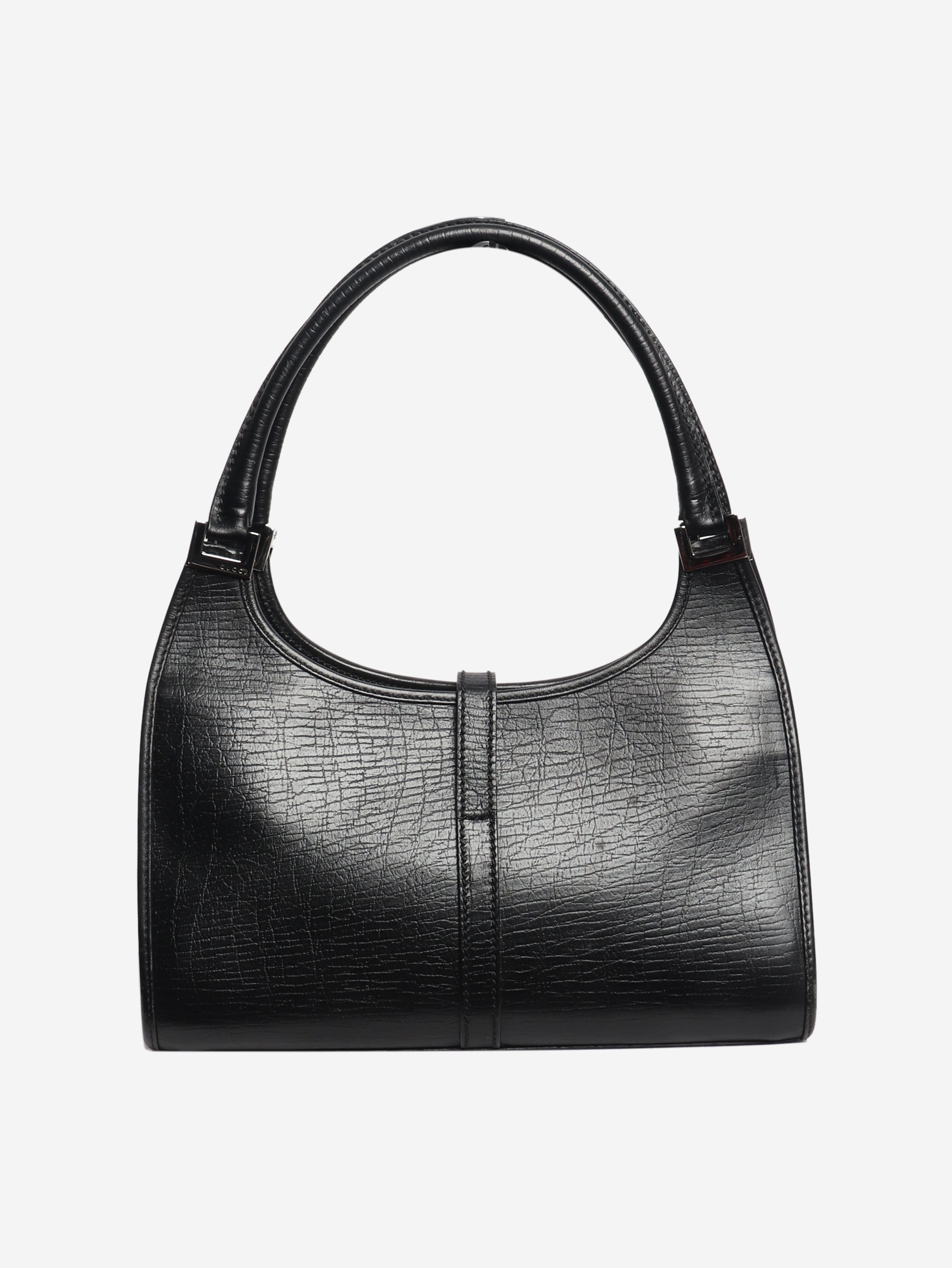 Black vintage Jackie leather hobo bag Top Handle Bags Gucci 