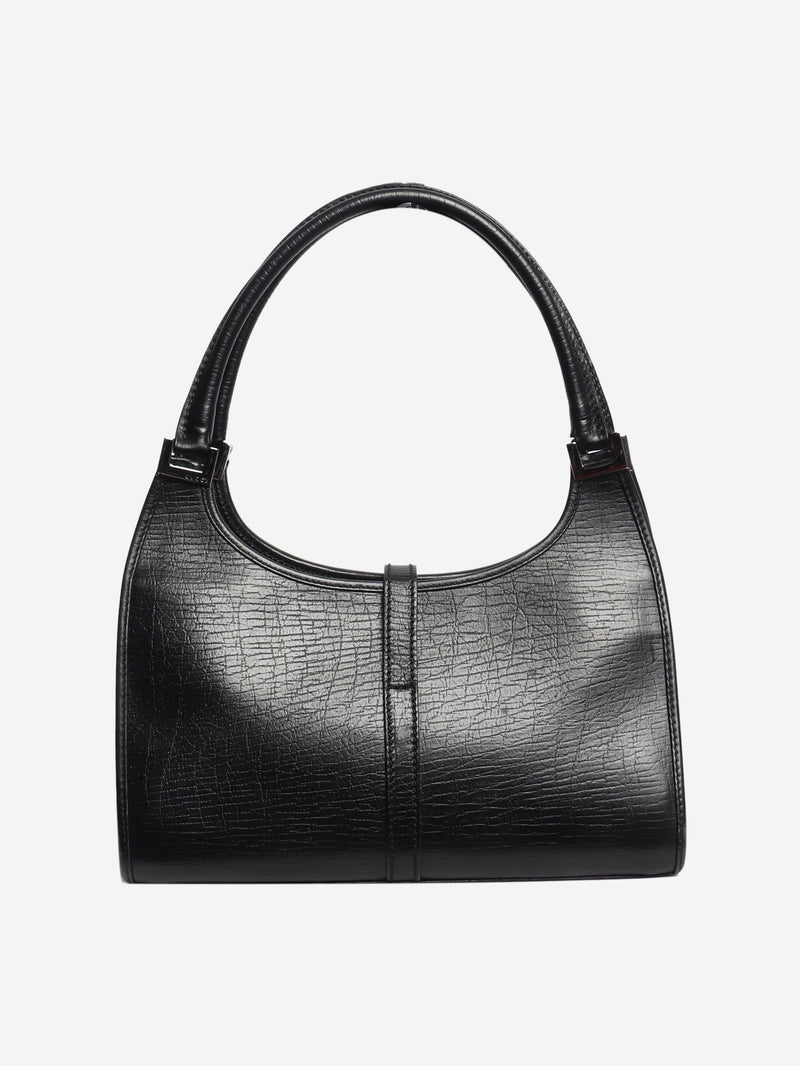 Black vintage Jackie leather hobo bag Top Handle Bags Gucci 