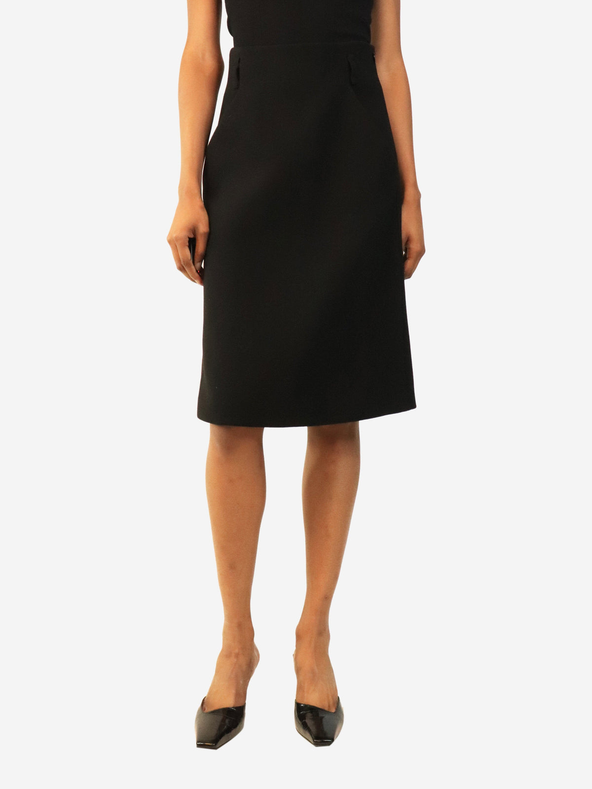 Black tailored midi skirt - size UK 8 Skirts Prada 