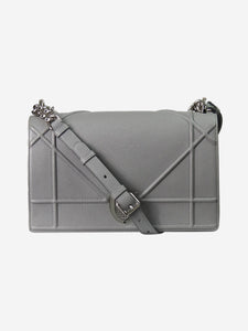 Christian Dior Grey Diorrama silver hardware flap